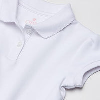 CHAPS Girls Picot Trim Collar Polo