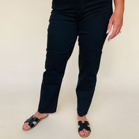 Social Standard Brand Straight Leg Jeans with Raw Hem
