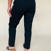 Social Standard Brand Straight Leg Jeans with Raw Hem