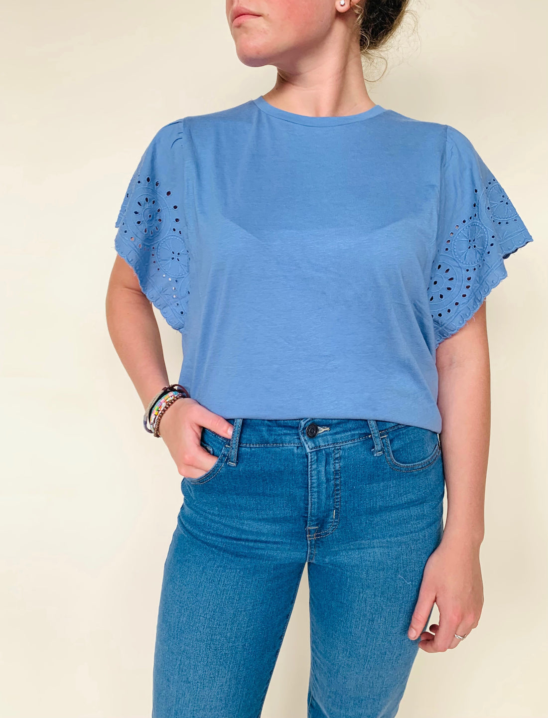 GAP Eyelet Sleeve Top