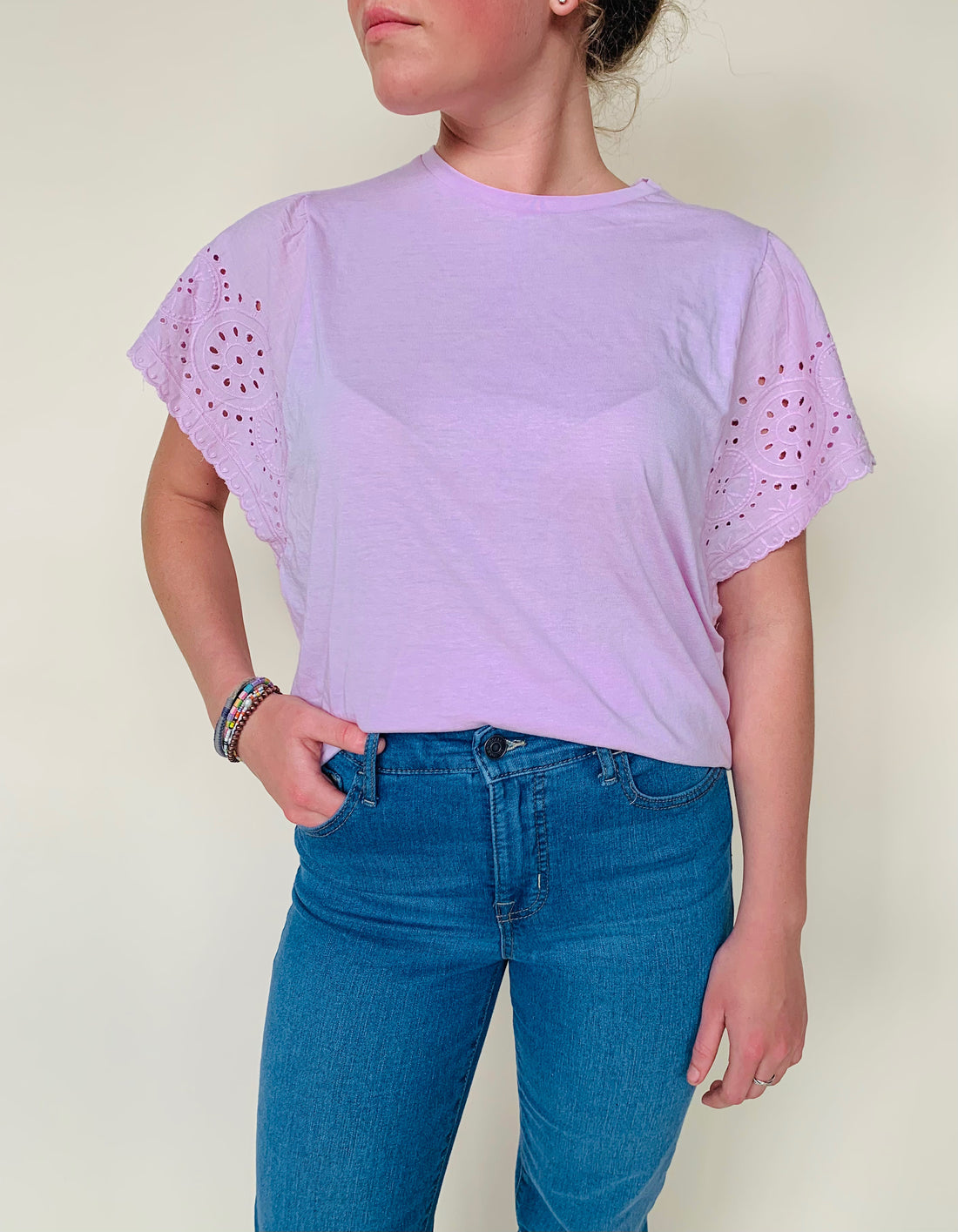 GAP Eyelet Sleeve Top