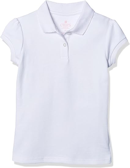 CHAPS Girls Picot Trim Collar Polo
