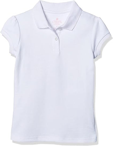 CHAPS Girls Picot Trim Collar Polo