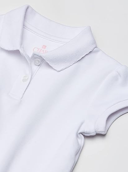CHAPS Girls Picot Trim Collar Polo